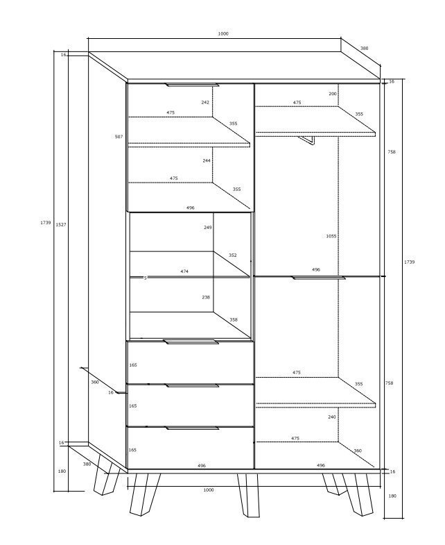 Skapis Meblocross Sven 2D3S, tumšā ozolkoka/baltā krāsā цена и информация | Skapji | 220.lv