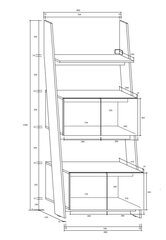 Полка Meblocross Rack 80 2D, темно-дубового/белого цвета цена и информация | Полки | 220.lv