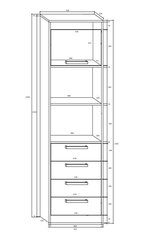 Полка Meblocross Maximus W1D4S, темно-дубового/белого цвета цена и информация | Полки | 220.lv