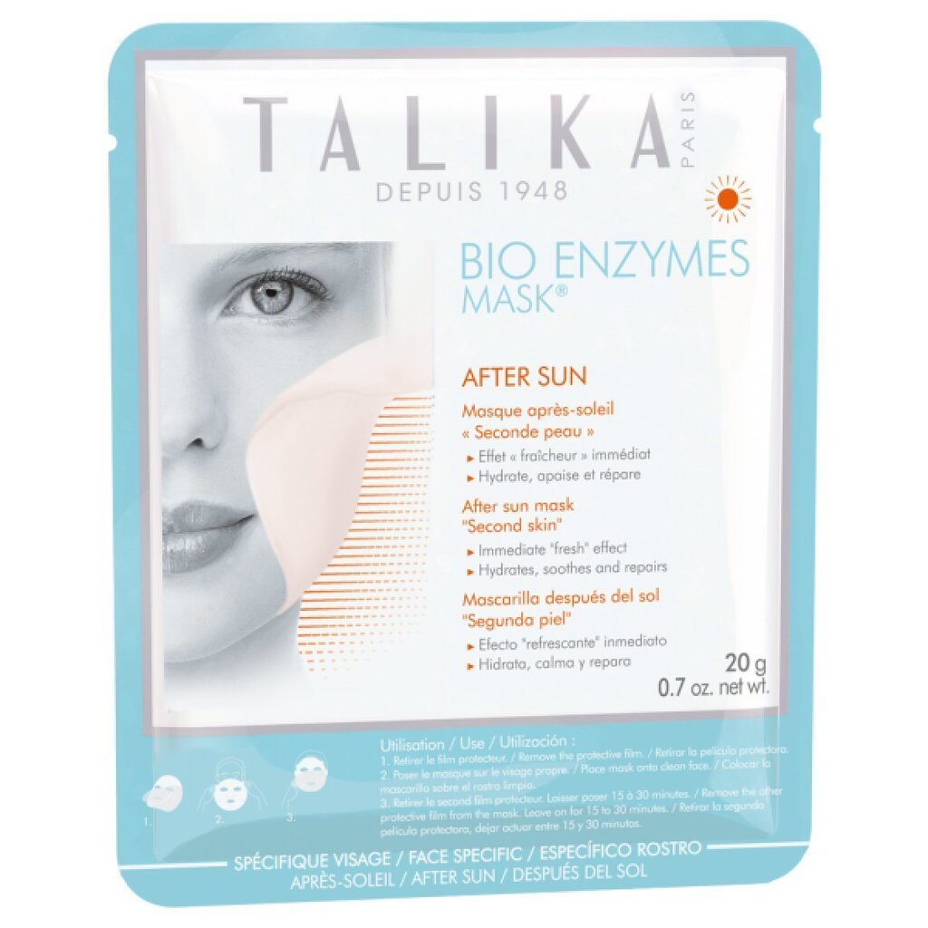 Sejas maska pēc sauļošanās Talika Bio Enzymes After-Sun 20 g цена и информация | Sejas maskas, acu maskas | 220.lv