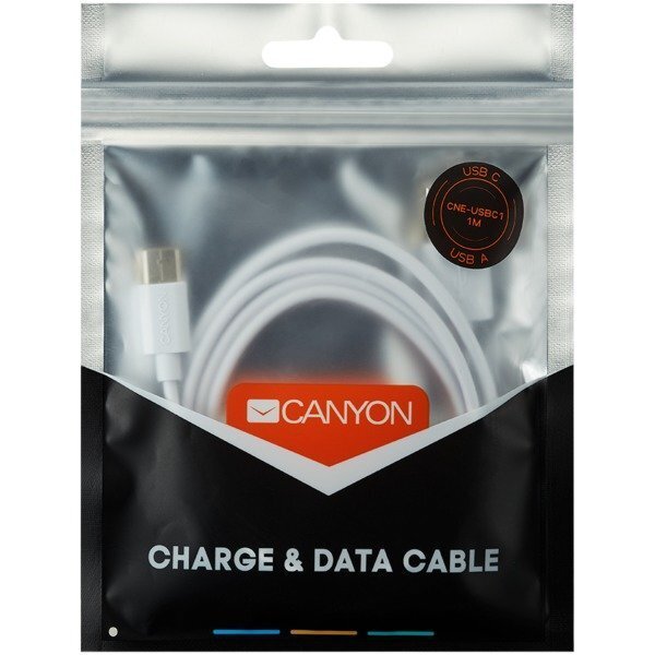 Canyon CNE-USBC1W, USB-C/USB-A, 1 m цена и информация | Kabeļi un vadi | 220.lv