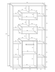 Plaukts Meblocross Rio 1D, tumša ozola/baltā krāsā цена и информация | Полки | 220.lv