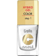 Gela nagu laka Delia Cosmetics Coral Hybrid Step1 11 ml, 25 White цена и информация | Лаки для ногтей, укрепители | 220.lv