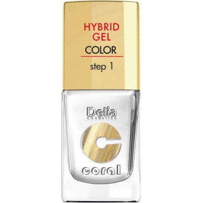 Gela nagu laka Delia Cosmetics Coral Hybrid Step1 11 ml, 25 White cena un informācija | Nagu lakas, stiprinātāji | 220.lv
