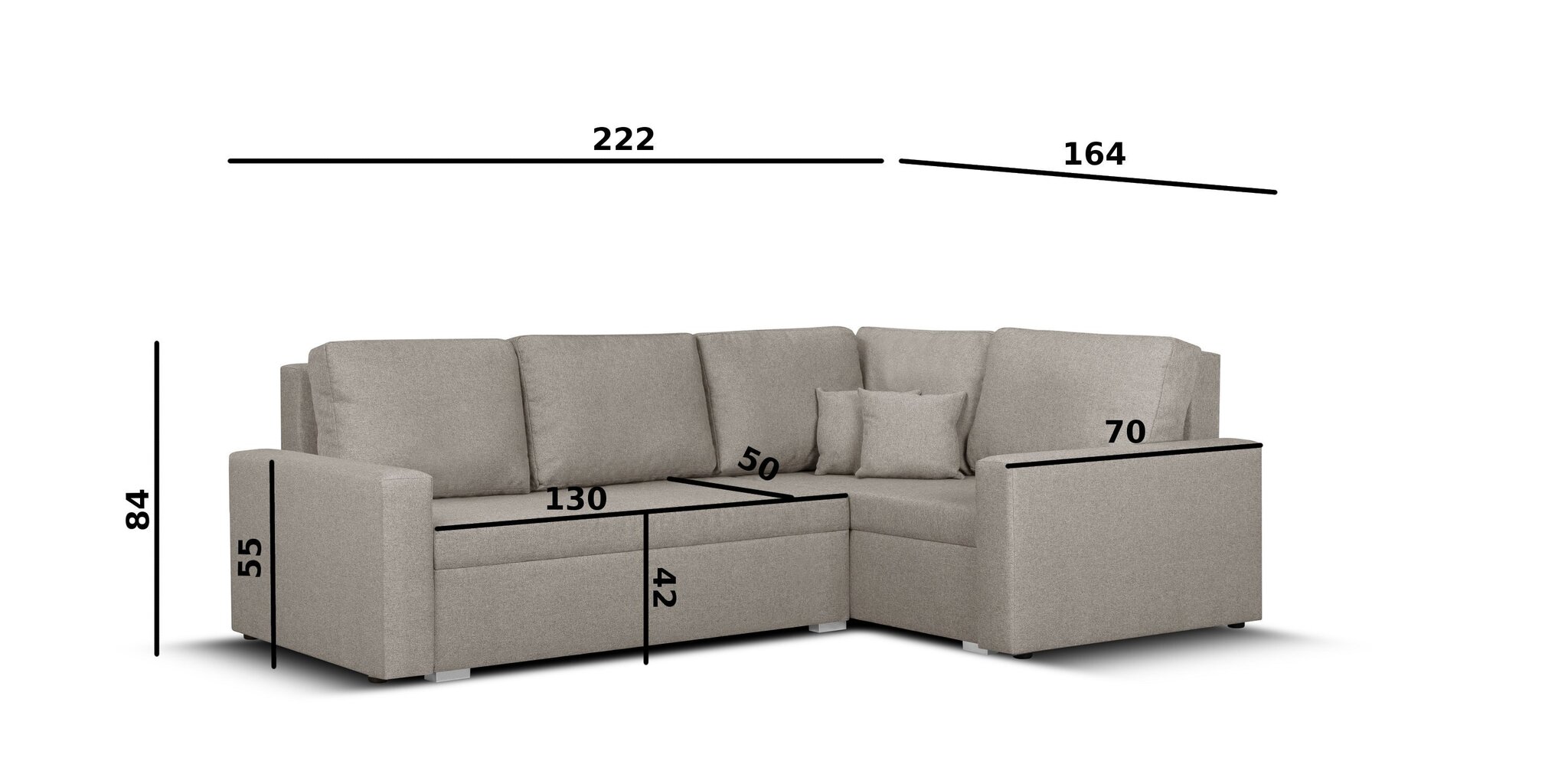 Universāls stūra dīvāns Bellezza Milo1, tumši pelēks cena un informācija | Stūra dīvāni | 220.lv