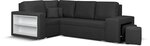 Mīksts stūra dīvāns ar pufiem Bellezza Milo3, melns