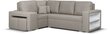 Mīksts stūra dīvāns ar pufiem Bellezza Milo5, smilškrāsas cena un informācija | Stūra dīvāni | 220.lv