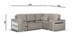 Mīksts stūra dīvāns ar pufiem Bellezza Milo5, pelēks cena un informācija | Stūra dīvāni | 220.lv