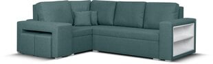 Stūra dīvāns ar pufiem Bellezza Milo5, zaļš cena un informācija | Stūra dīvāni | 220.lv