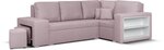 Mīkstais stūra dīvāns ar pufiem Bellezza Milo3, gaiši rozā