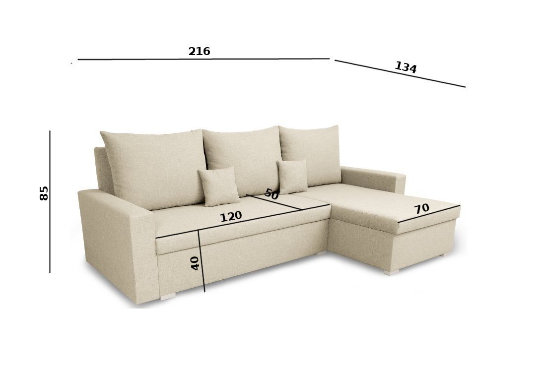 Universāls mīkstais stūra dīvāns Bellezza Mondo, sarkans цена и информация | Stūra dīvāni | 220.lv