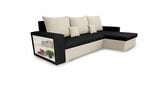 Universāls mīkstais stūra dīvāns Bellezza Sam, melns/krēmkrāsas