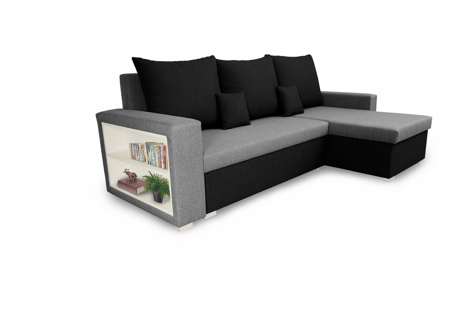 Universāls mīkstais stūra dīvāns Bellezza Sam, pelēks/melns цена и информация | Stūra dīvāni | 220.lv