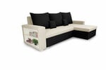 Universāls mīkstais stūra dīvāns Bellezza Sam, krēmkrāsas/melns