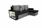 Universāls mīkstais stūra dīvāns Bellezza Sam, melns/pelēks