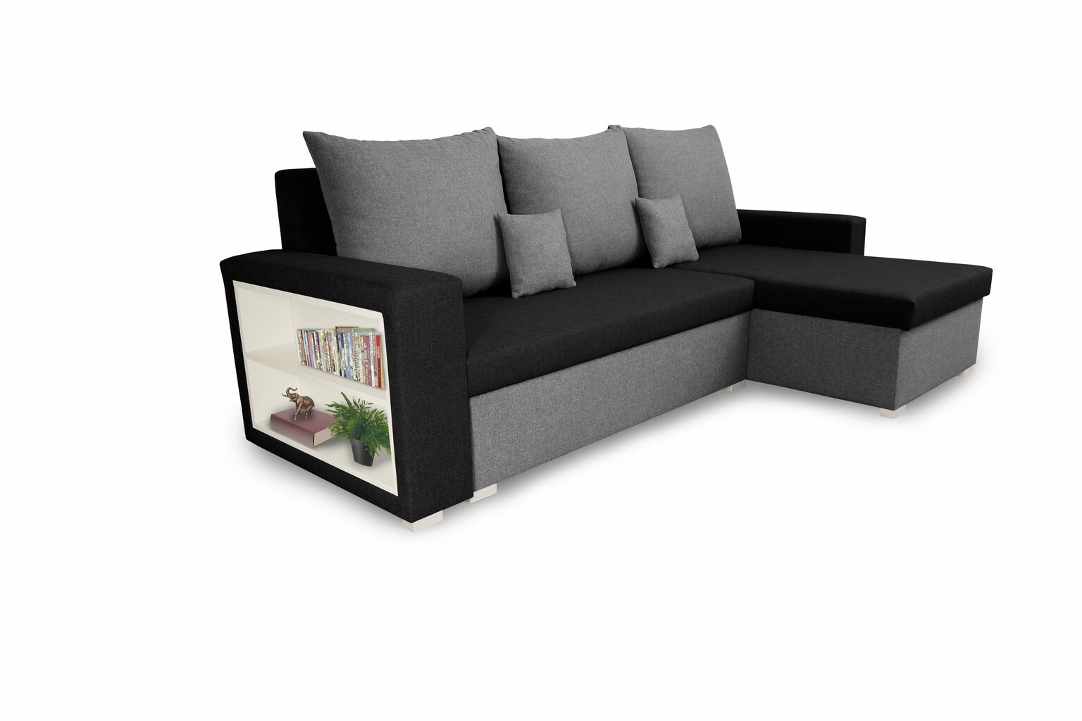 Universāls mīkstais stūra dīvāns Bellezza Sam, melns/pelēks цена и информация | Stūra dīvāni | 220.lv