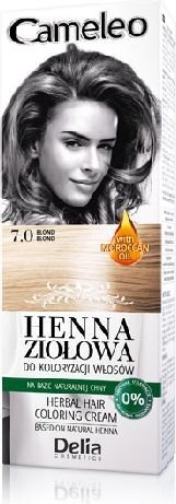 Matu krāsa Delia Cosmetics Cameleo Henna Herbal 75 g, 7.0 Blond cena un informācija | Matu krāsas | 220.lv