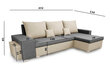 Universāls mīkstais stūra dīvāns ar pufu Bellezza Petra, krēmkrāsas/melns цена и информация | Stūra dīvāni | 220.lv