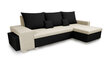 Universāls mīkstais stūra dīvāns ar pufu Bellezza Petra, krēmkrāsas/melns cena un informācija | Stūra dīvāni | 220.lv