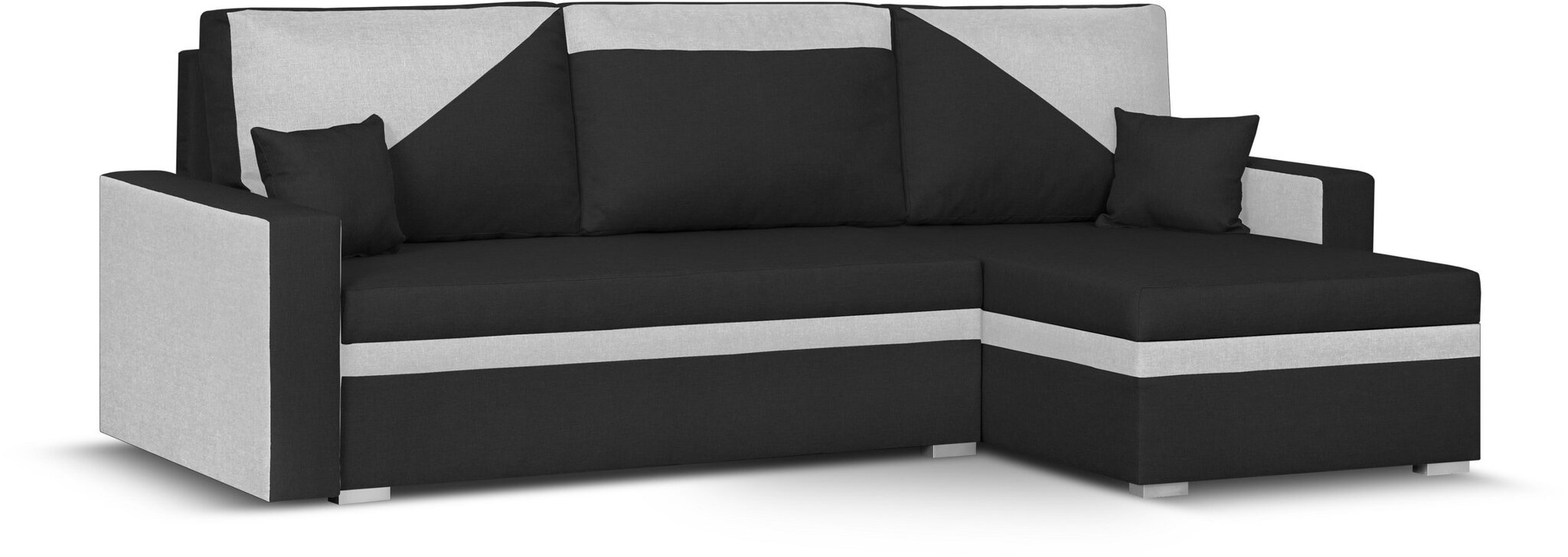 Universāls mīkstais stūra dīvāns Bellezza Asto1, melns/gaiši pelēks цена и информация | Stūra dīvāni | 220.lv