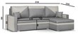 Universāls mīkstais stūra dīvāns Bellezza Asto1, gaiši pelēks/melns cena un informācija | Stūra dīvāni | 220.lv
