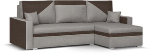 Universāls mīkstais stūra dīvāns Bellezza Asto1, gaiši pelēks/brūns cena un informācija | Stūra dīvāni | 220.lv