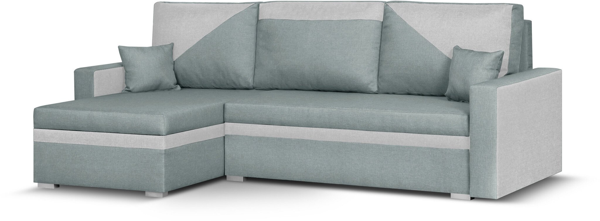 Universāls mīkstais stūra dīvāns Bellezza Asto1, gaiši zils/gaiši pelēks cena un informācija | Stūra dīvāni | 220.lv
