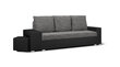 Dīvāns ar pufiem Bellezza Milo1, melns/tumši pelēks cena un informācija | Dīvāni | 220.lv