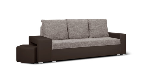 Dīvāns ar pufiem Bellezza Milo1, brūns cena un informācija | Dīvāni | 220.lv