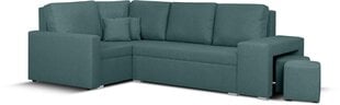 Mīksts stūra dīvāns ar pufiem Bellezza Milo2, zaļš цена и информация | Угловые диваны | 220.lv
