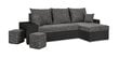 Universāls stūra dīvāns ar pufu Bellezza Hubert, melns/tumši pelēks цена и информация | Stūra dīvāni | 220.lv