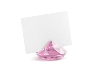 Galda kartes turētājs Diamond, 40 mm, rozā (1 iepakojums / 10 gab.) cena un informācija | Svētku dekorācijas | 220.lv