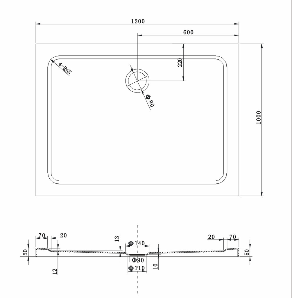 Taisnstūra dušas paliktnis Mexen Slim ar sifonu, 120x70,120x80,120x90,120x100 cm цена и информация | Dušas paliktņi | 220.lv