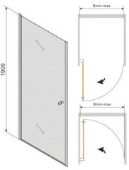 Dušas durvis Mexen Pretoria grey, 70, 80, 90 cm цена и информация | Душевые двери и стены | 220.lv