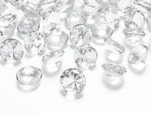Конфетти кристаллы Diamond, 20 мм, прозрачные,  1коробка/30 пакетов (1 пакет/10 шт) цена и информация | Праздничные декорации | 220.lv