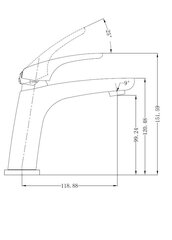 Izlietnes T9003B jaucējkrāns cena un informācija | Jaucējkrāni | 220.lv