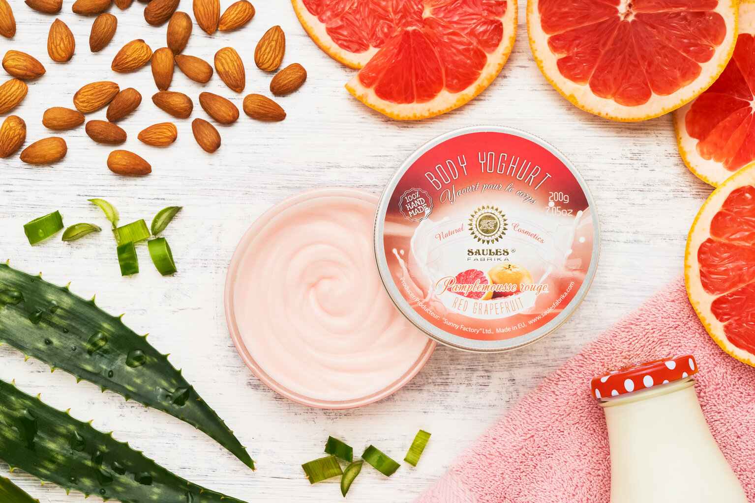 Ķermeņa jogurts GRAPEFRUIT Saules Fabrika 200 g cena un informācija | Ķermeņa krēmi, losjoni | 220.lv