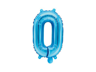 Folijas balons Cipars "0", 35 cm, zils cena un informācija | Baloni | 220.lv