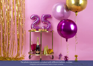 Folijas balons Cipars "0", 35 cm, rozā cena un informācija | Baloni | 220.lv