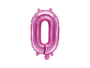 Folijas balons Cipars "0", 35 cm, rozā cena un informācija | Baloni | 220.lv