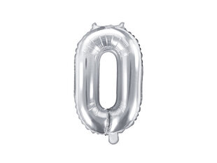 Folijas baloni Cipars "0", 35 cm, sudrabaini, 50 gab. cena un informācija | Baloni | 220.lv