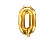 Folijas balons Cipars "0", 35 cm, zeltains цена и информация | Baloni | 220.lv