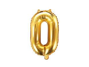Folijas baloni Cipars "0", 35 cm, zeltaini, 50 gab. cena un informācija | Baloni | 220.lv