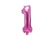 Folijas balons Cipars "1", 35 cm, rozā cena un informācija | Baloni | 220.lv