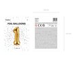 Folijas baloni Cipars "1", 35 cm, zeltaini, 50 gab. cena un informācija | Baloni | 220.lv