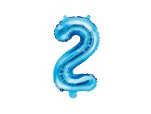 Folija balons Skaitlis "2", 35 cm, zils цена и информация | Шарики | 220.lv