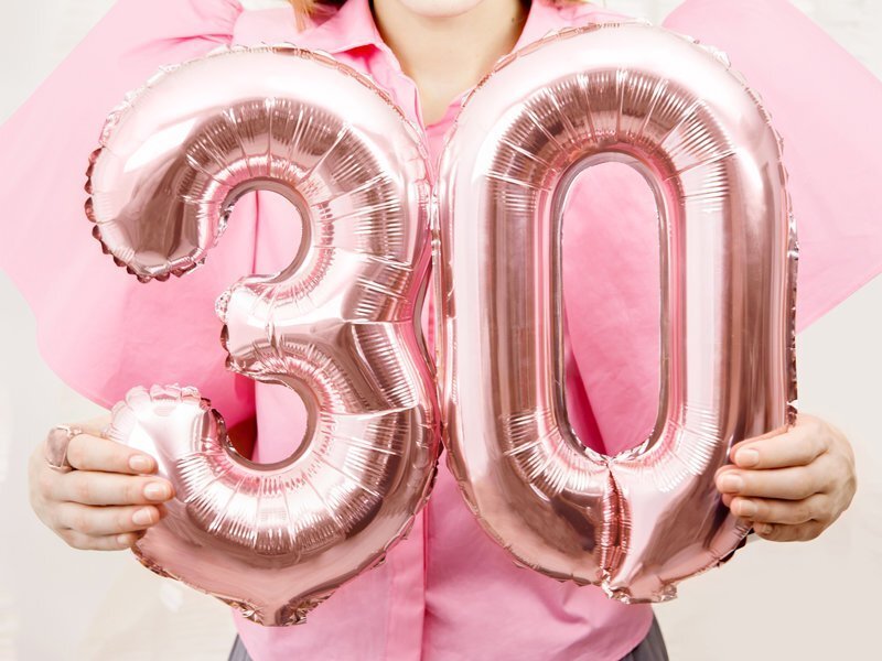 Folijas balons Cipars "3", 35 cm, zeltains/rozā cena un informācija | Baloni | 220.lv