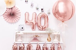 Folijas balons Cipars "4", 35 cm, zeltains/rozā cena un informācija | Baloni | 220.lv
