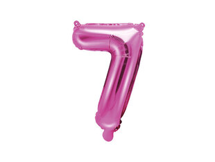 Folijas balons Cipars "7", 35 cm, rozā cena un informācija | Baloni | 220.lv