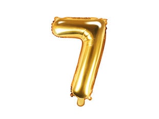 Воздушный шарик фольгированный номер "7", 35 см, золотистый цена и информация | Шары | 220.lv